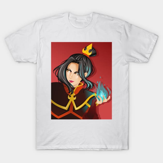 Azula Avatar Blue Fire T-Shirt by kaelabp